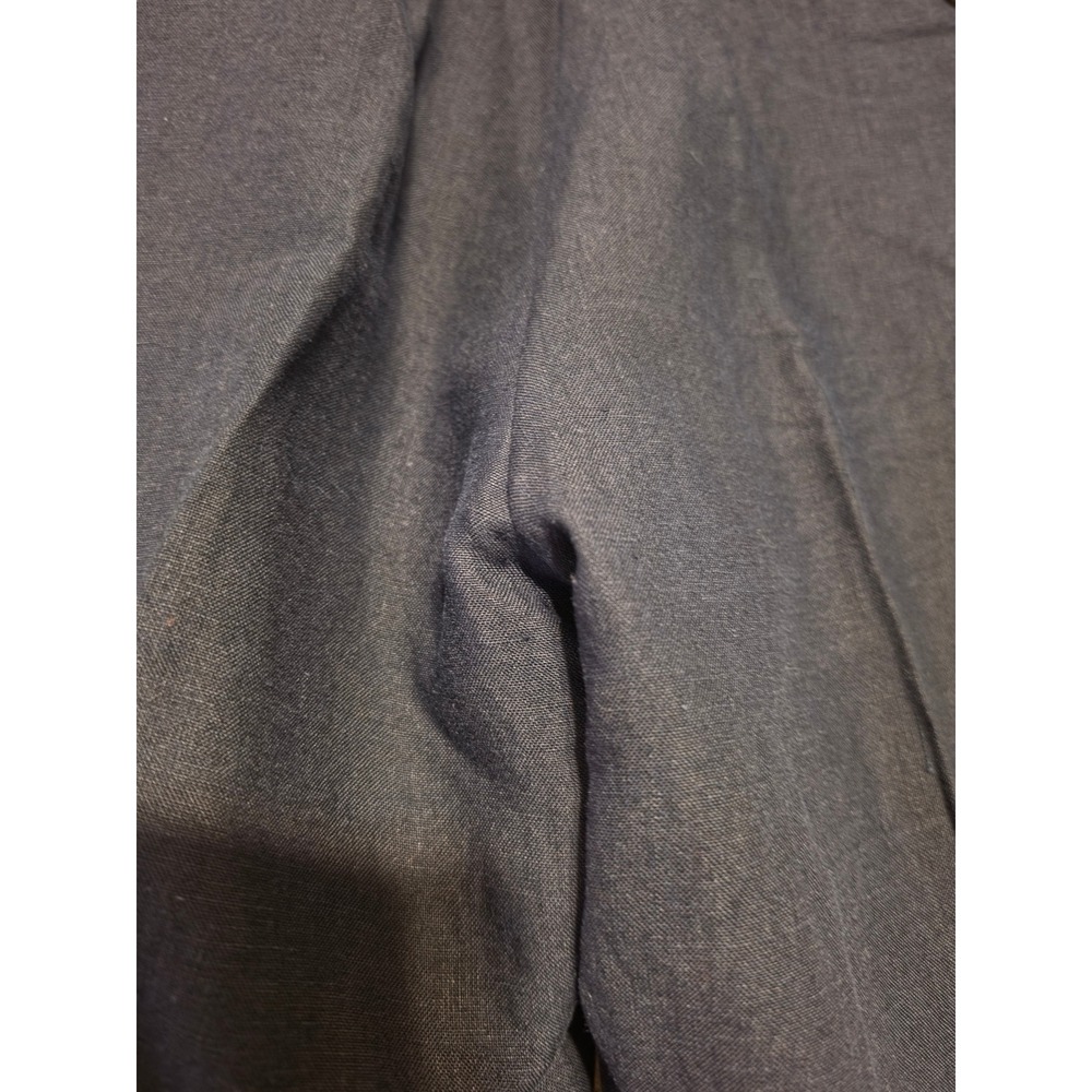 Ralph Lauren Purple Label S 34 Navy Blue Linen Pleated Cuffed Pants Italy LikeNe - Picture 13 of 16